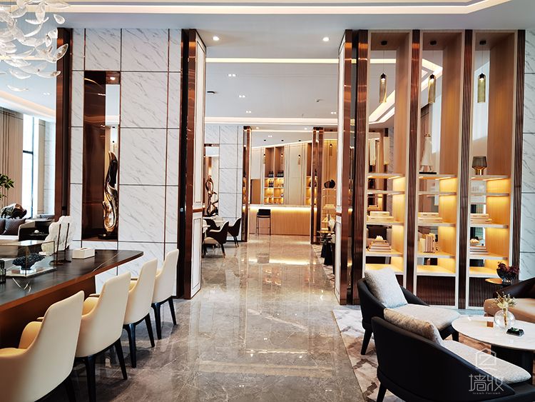 高端售樓部木紋膜貼膜實(shí)景案例-PVC裝飾貼膜