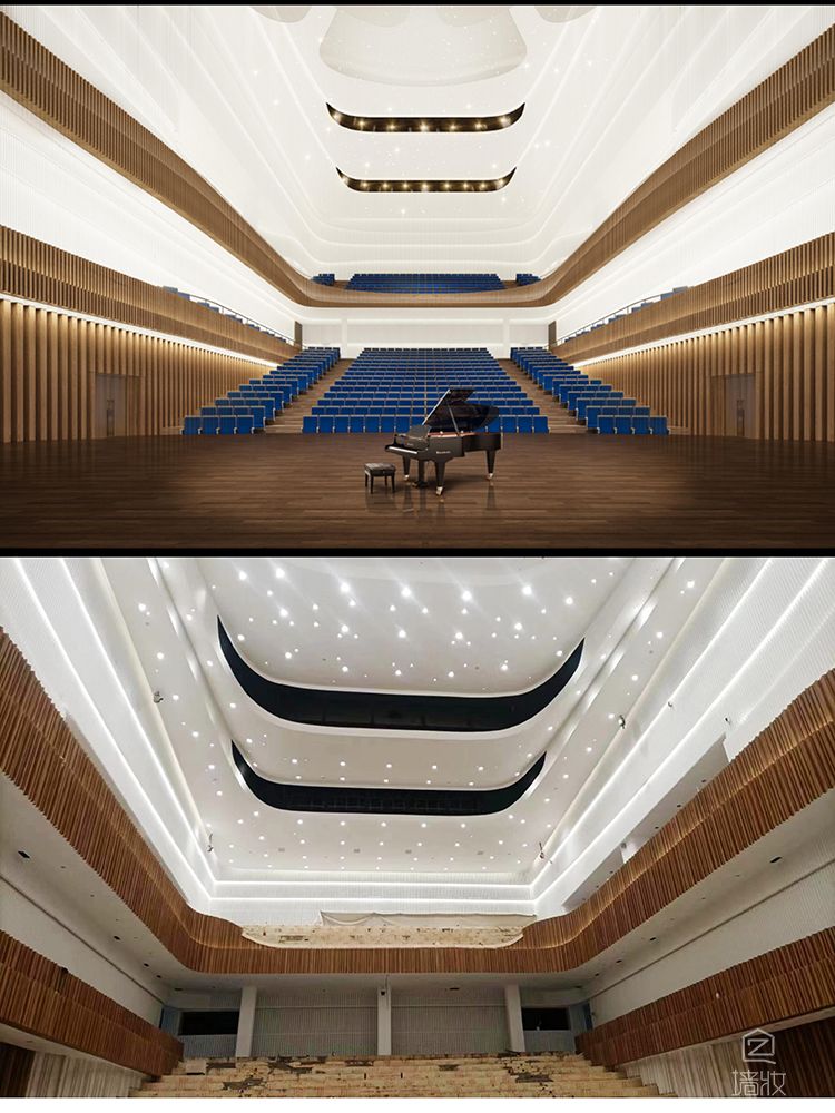 銀川圖書館（音樂廳）阻燃木紋膜造型-LX裝飾貼膜