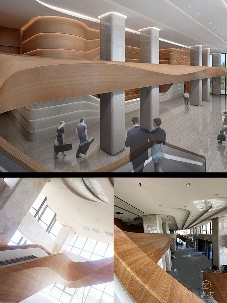 銀川圖書館（音樂廳）阻燃木紋膜造型-LX裝飾貼膜